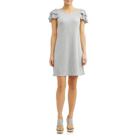 Women's Ruffled Sleeve Midi Dress | Walmart (US)