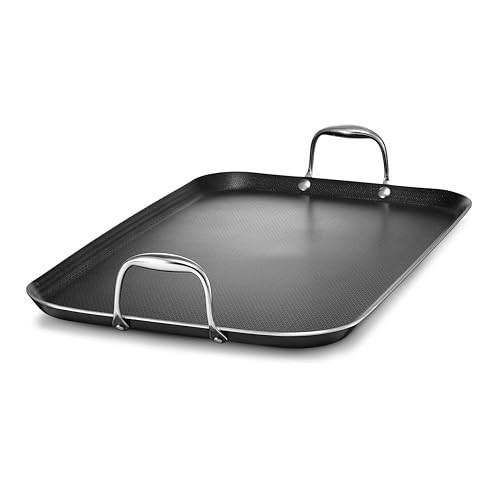 HexClad Hybrid Nonstick Double Burner Griddle, Stay-Cool Handles, Dishwasher-Friendly, Oven-Safe Up to 900°F, Induction Ready, Compatible with All Cooktops | Amazon (US)