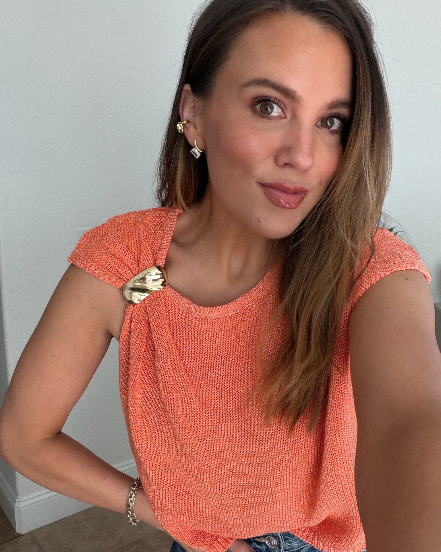 The most flattering top…. I’m obsessed with the gold hardware accent and color! 

Use our code AANDE20 at checkout!🤍

anthropologie, orange top, women’s style, spring fashion, asymmetrical top, gold hardware top 

#LTKSaleAlert #LTKSeasonal