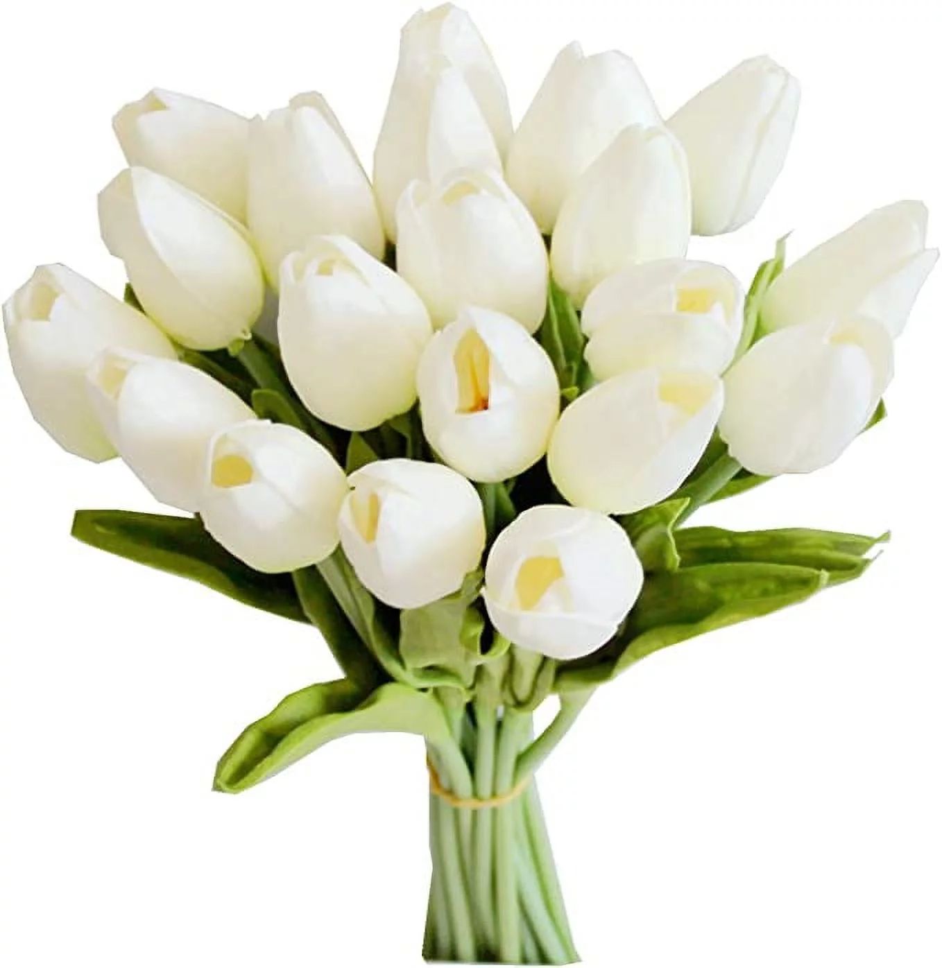 10 pcs White Flowers Artificial Tulip Silk Flowers 13.5" for Easter Day Home Kitchen Wedding Deco... | Walmart (US)