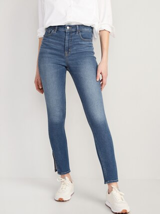 Extra High-Waisted Rockstar 360° Stretch Super-Skinny Side-Slit Jeans for Women | Old Navy (US)