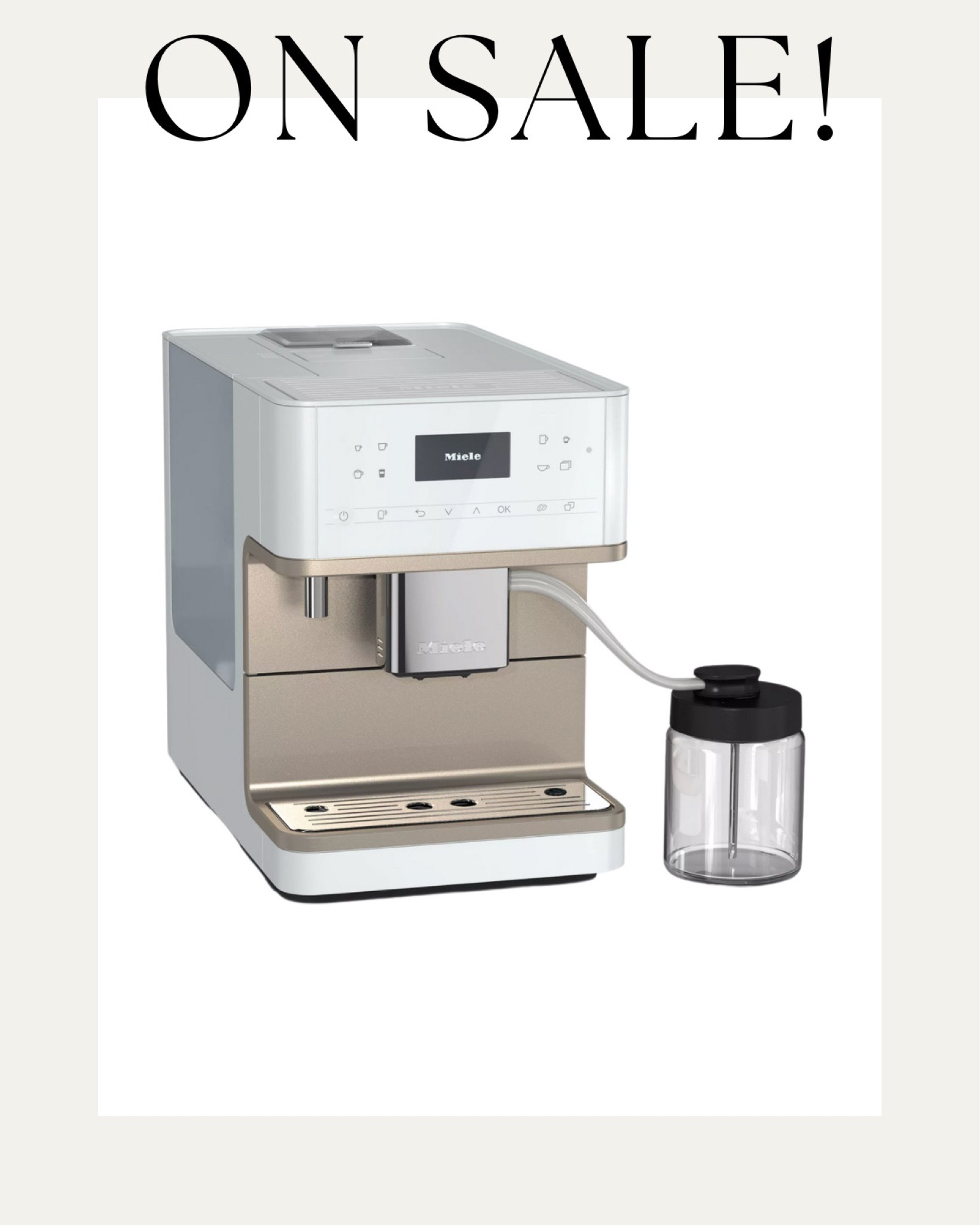 My coffee machine is on sale! It’s truly the best and it can make everything from a shot of espresso to a cup of coffee. The Miele does it ALL! plus it’s so pretty no need to hide it, looks great on the counter #coffee #miele #fashionjackson

#LTKhome #LTKsalealert