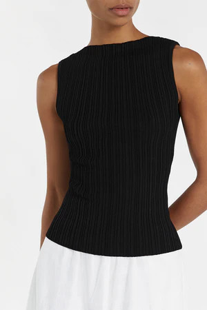 SIENNA BLACK KNIT TANK | DISSH