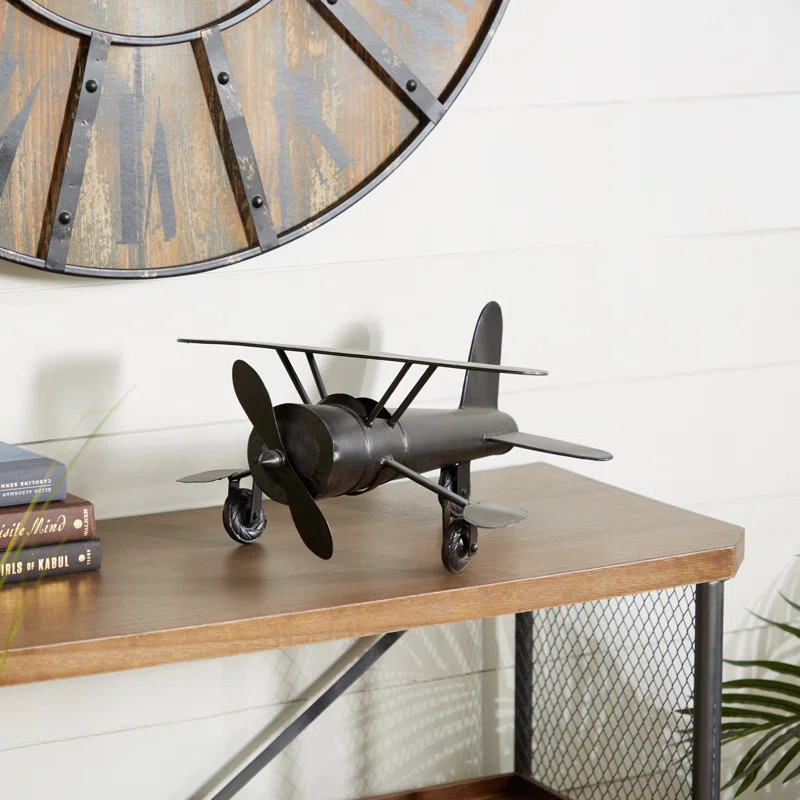 Metal Airplane Brown Decorative Sculpture | Wayfair North America
