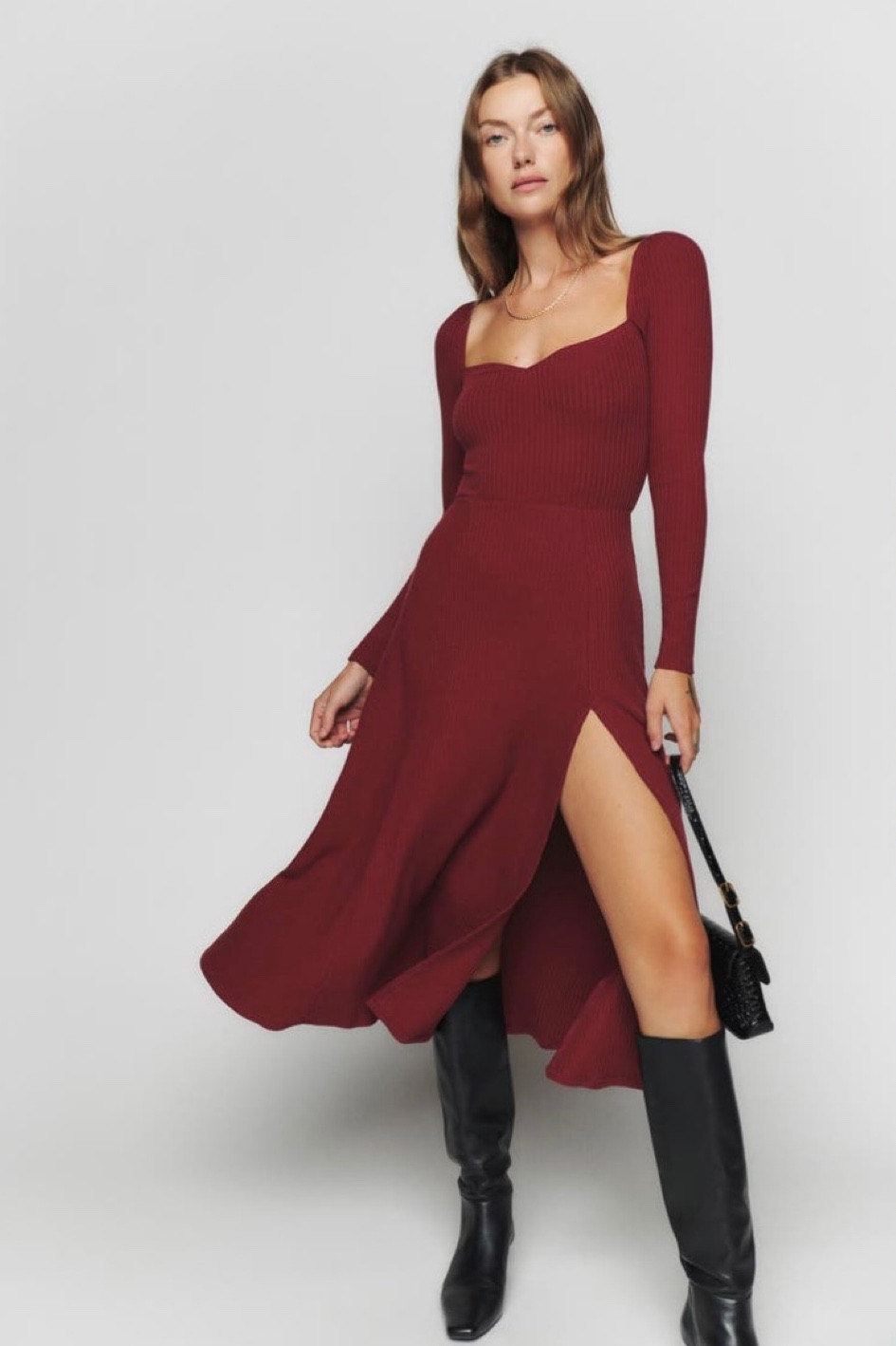 A lovely sweetheart neckline tops a shapely long-sleeve sweater dress knit in a midi-length silhouette with a leg-baring side slit.

Sweetheart neck. Long sleeve dress. Nordstrom. Reformation dress. Winter outfit. Holiday dress. Holiday outfit. Winter dress. 

#LTKHoliday #LTKstyletip #LTKSeasonal