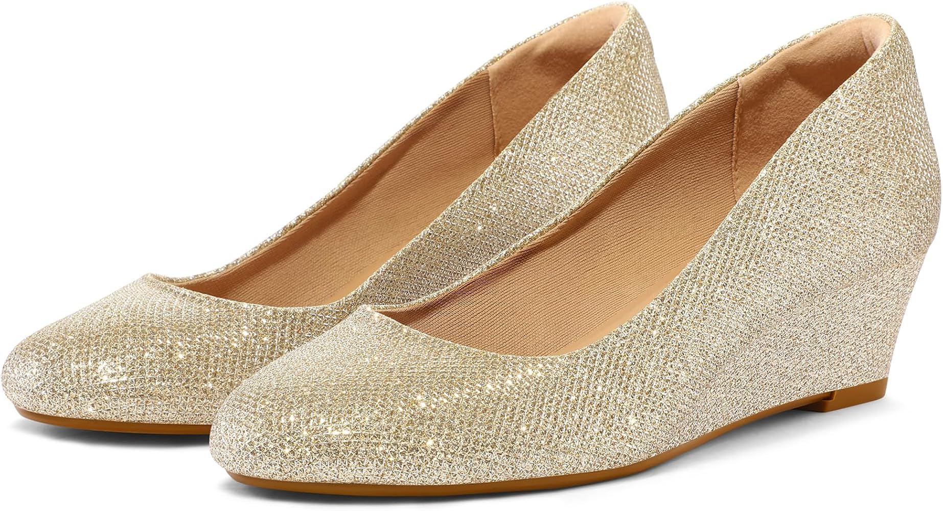 mysoft Women's Wedge Pumps Closed Toe Low Heel Dress Shoes | Amazon (US)