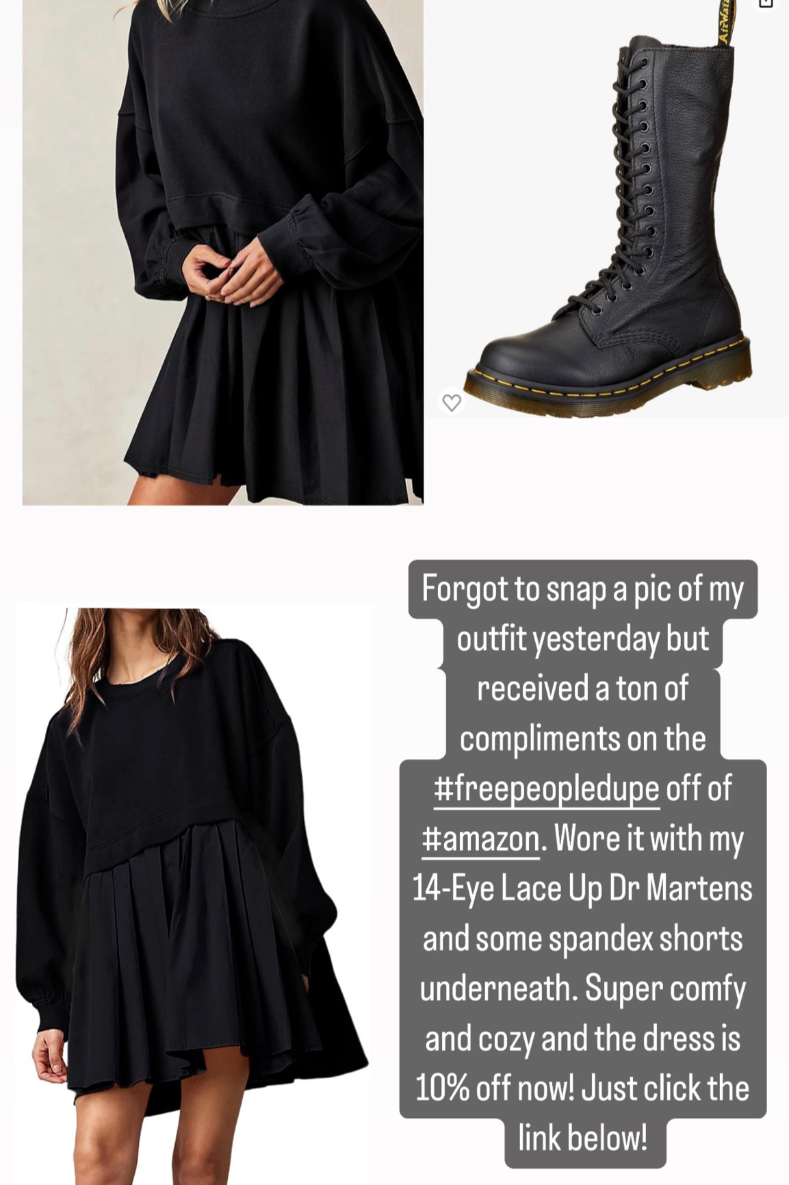 #freepeopledupe off of #amazon with #drmartens #falloutfit #rockychic #comfy