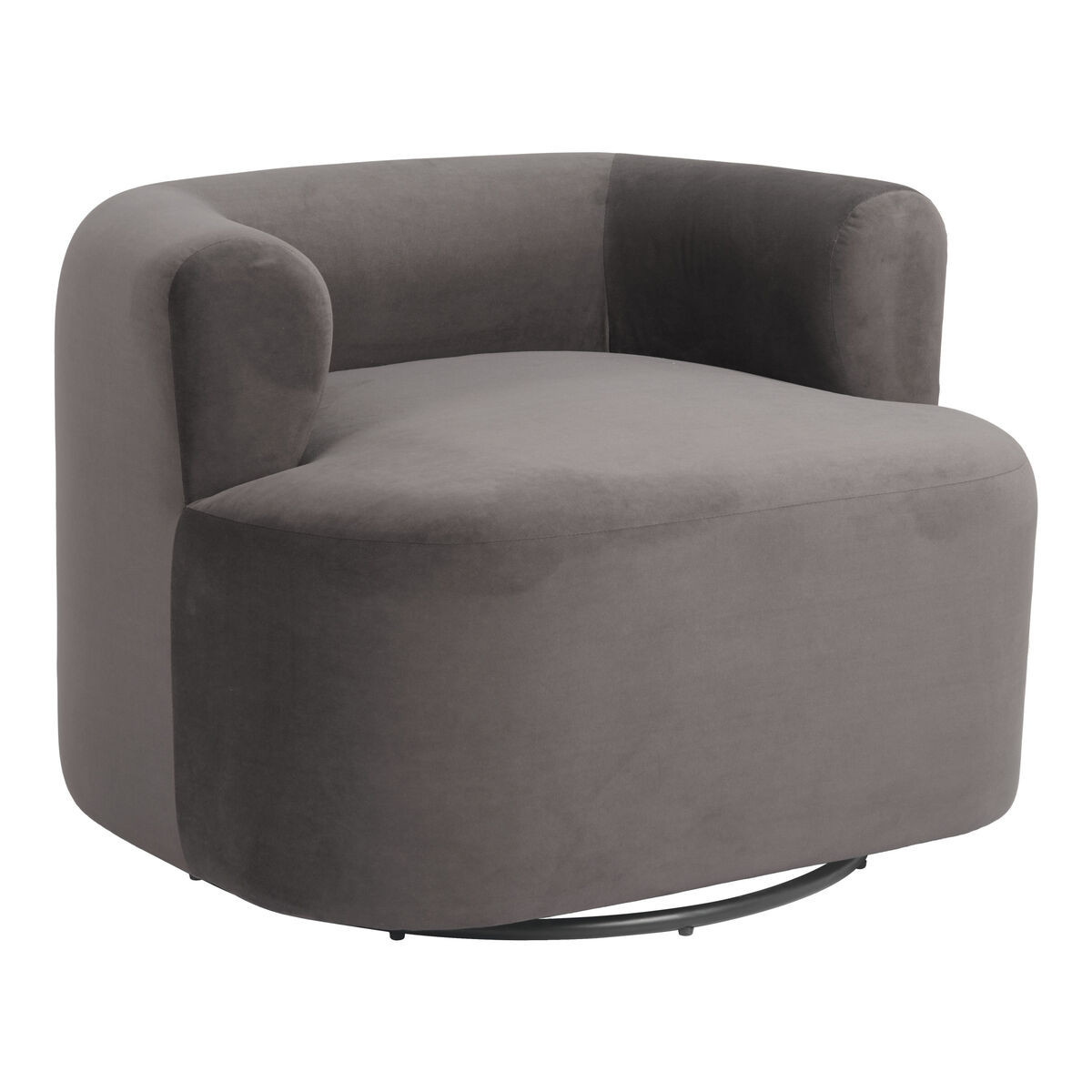 Robin Gray Velvet Barrel Back Upholstered Swivel Chair by World Market | World Market