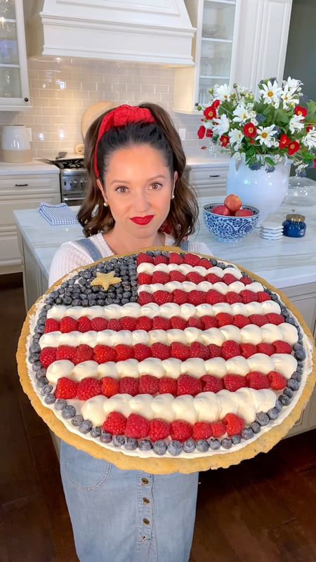 AMERICAN FLAG FRUIT COOKIE PIZZA 🇺🇸

This recipe is perfect for Memorial Day weekend or 4th of July! We make this every year and it stays good in the fridge for about 3 days. SEE FULL RECIPE BELOW 👇🏼

COOKIE CRUST
💙12-16inch greased pizza pan
💙2 tubes of Sugar cookie dough
💙Bake at 350 degrees for 12-15 min

WHIPPED TOPPING
❤️8 oz Cool Whip
❤️3 cups Sugar
❤️1 tsp Vanilla
❤️8 oz Cream cheese
(Use 1/2 to spread & 1/2 for the stripes)

TOPPINGS
💙1 dry pint Blueberries, Fresh
💙12 oz Raspberries, Fresh

#cookiepizza #fruitpizza #sugarcookiedecorating 
#memorialdayweekend #summerdessert #dessert #fourthofjuly #dessertinspo #summertreats #summerrecipes

#LTKHome #LTKParties #LTKSeasonal