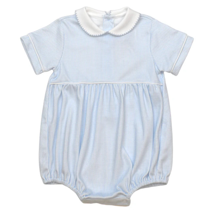 COVINGTON BUBBLE - BLUE MINI GINGHAM PIMA | Haute Totz