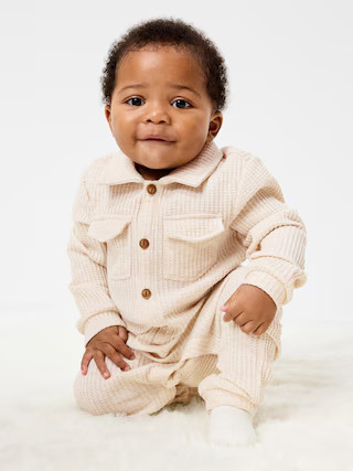 Waffle-Knit Collared One-Piece for Baby | Old Navy (US)