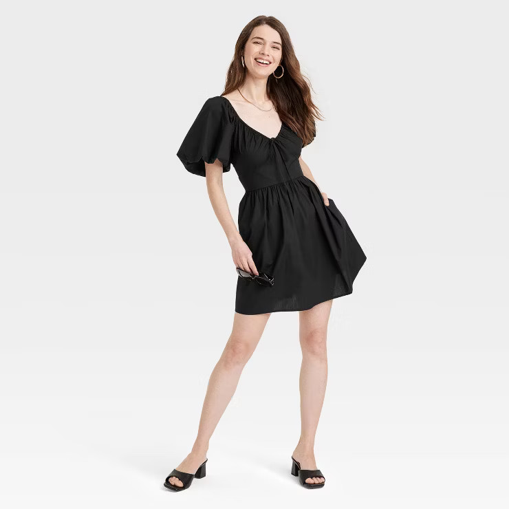 Women's Puff Short Sleeve Dress - A New Day™ | Target