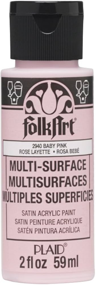 FolkArt Multi-Surface Acrylic Paint, Baby Pink 2 Fl Oz (Pack of 1) | Amazon (US)