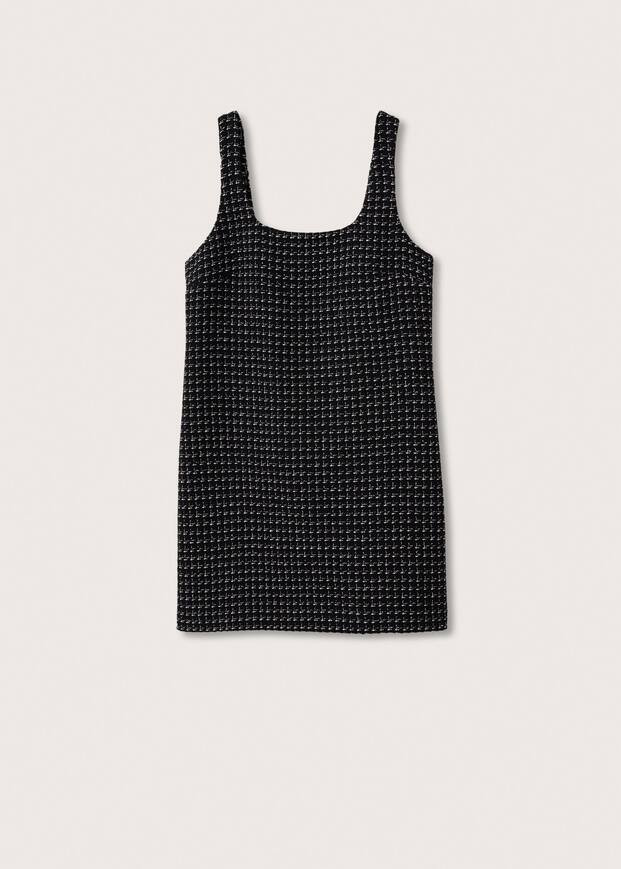 Cotton-blend textured pinafore dress | MANGO (US)