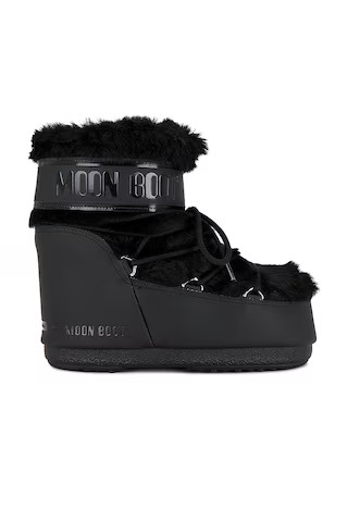 MOON BOOT Icon Low Faux Fur Boot in Black from Revolve.com | Revolve Clothing (Global)