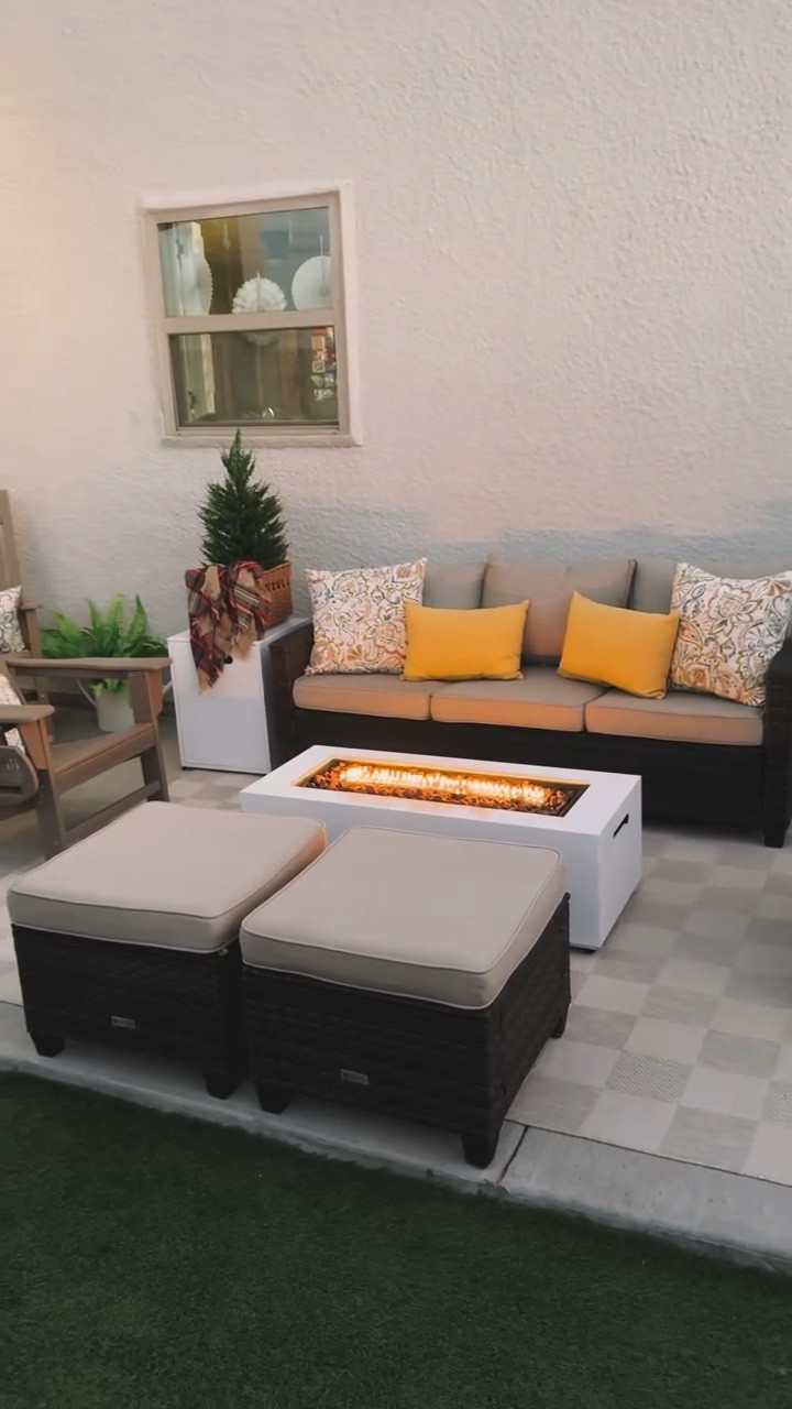 Our outdoor space just got a lot warmer and cozier with this beautiful gas fire pit set from @upha.patio 
It’s been so nice being able to still enjoy this space even on chilly days! It’s so easy to use and I love that it came with the side table (to hide the propane tank), the glass wind guard (to keep pets and littles safe) and also the lava rocks! It comes in a couple different colors and sizes too! 

Link in stories and bio 

#outdoorfurniture #patio #firepit #upha #uphapatio #outdoorspace #outdoorliving #backyard #backyardliving #homestyle #homedecor #homesweethome #homeinspo