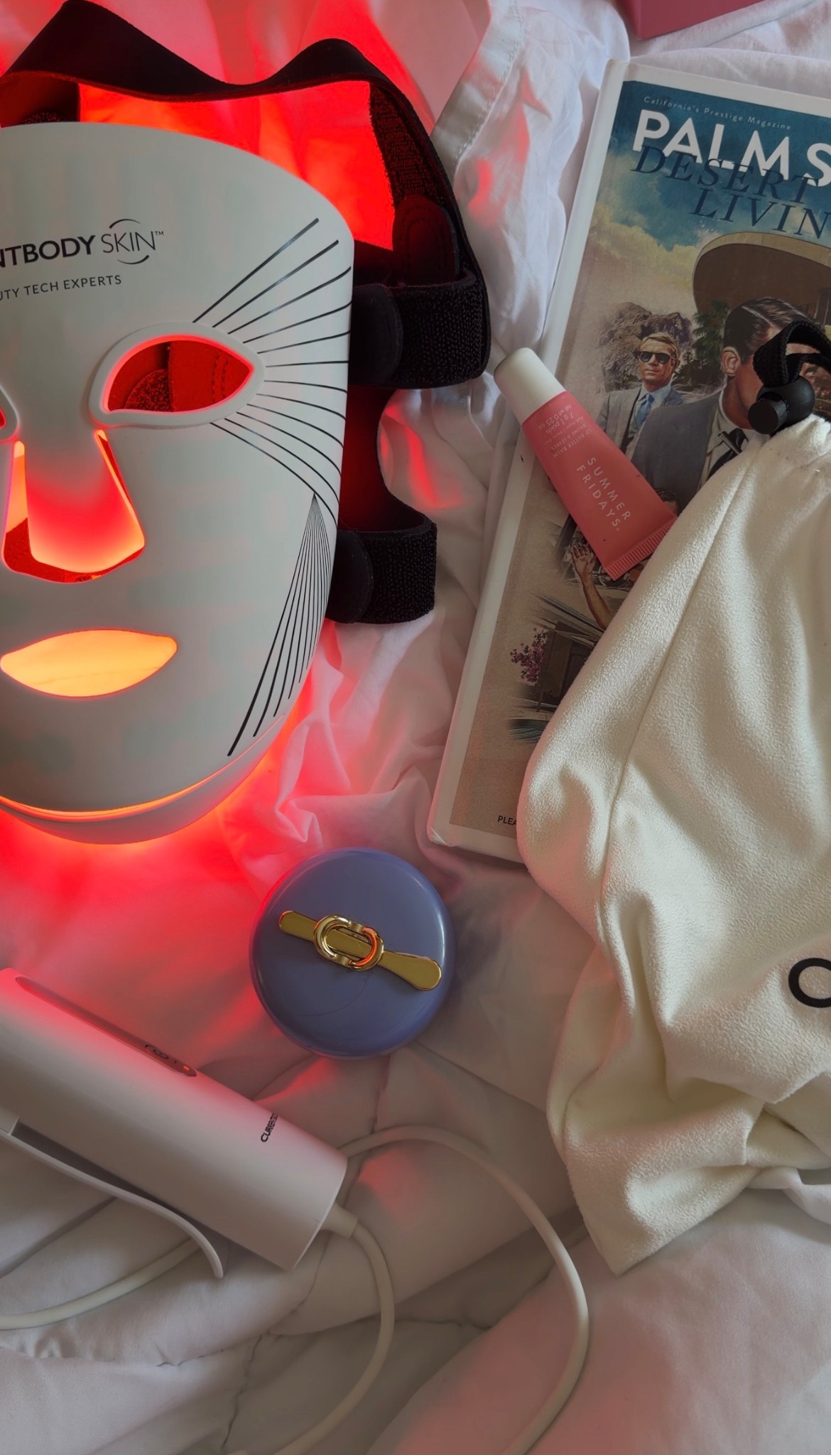 A little Palm Springs skincare moment 
I snapped this photo on our trip and realized these are the three things I reach for without even thinking about it. No trend chasing, no overthinking—just the products that make my skin feel good:

• My LED mask for a few quiet minutes to myself (truly the only time my kids can’t find me 😂).
• Tatcha’s cream because the desert air is no joke and this is the only thing that keeps my face from feeling like a raisin.
• And the Summer Fridays balm that lives in every bag I own at this point.

just my small everyday luxuries that keep me feeling human on a family trip.

#LTKBeauty #LTKselfcare #LTKmorningroutine