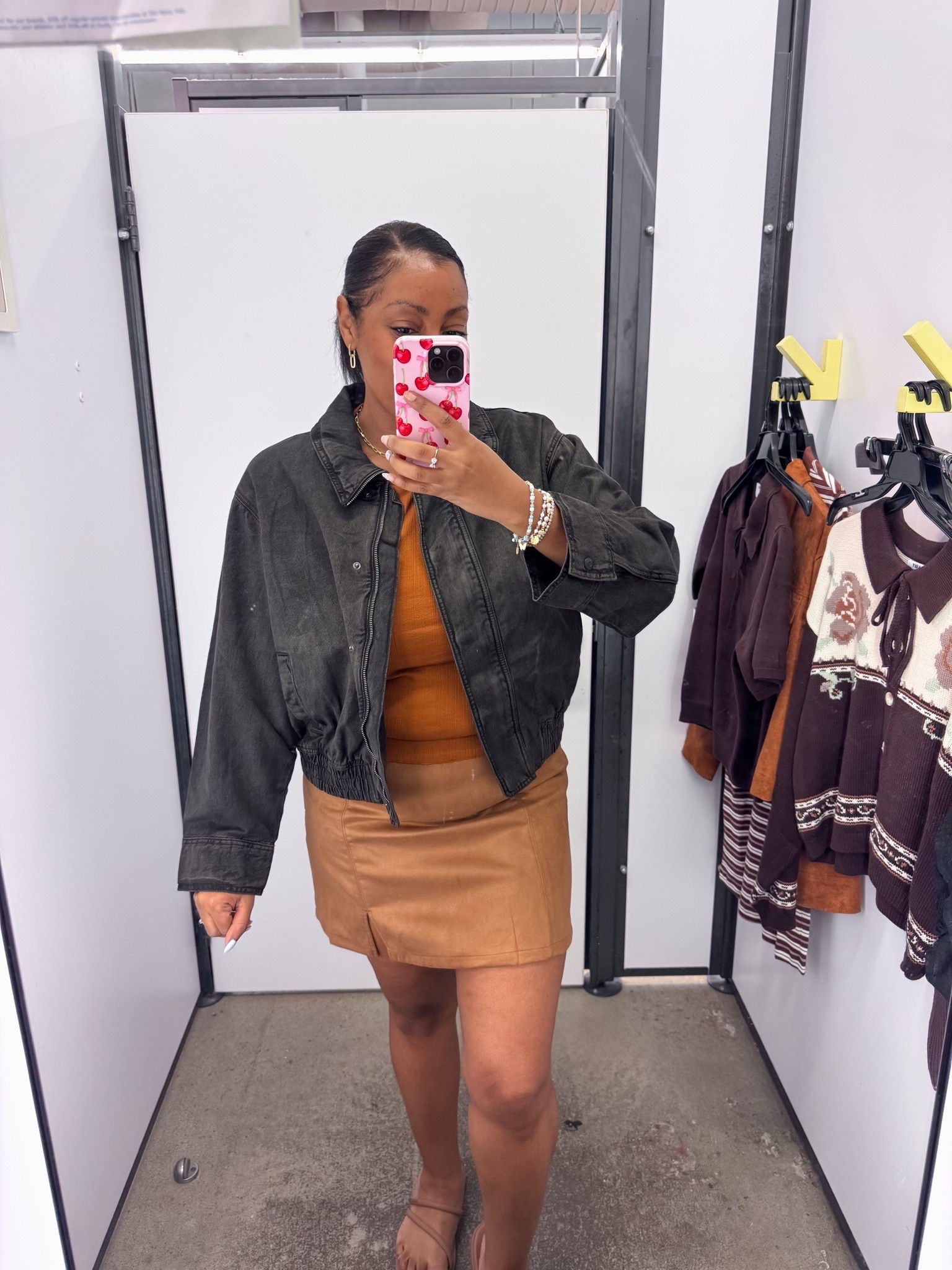 Early fall ootd 
Fall outfit idea
Bomber jacket
Suede miniskirt 

Wearing size large in all. Fits tts.

#LTKootd #LTKSeasonal #LTKMidsize