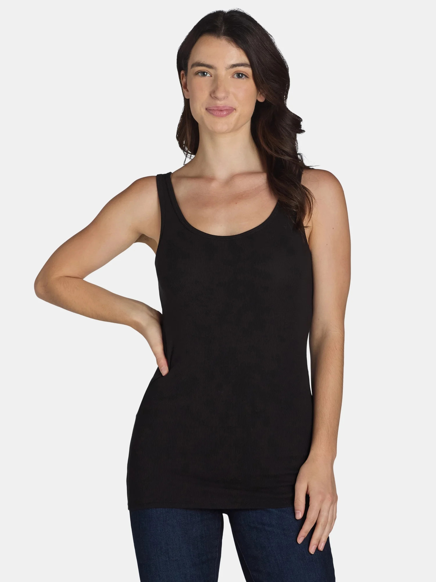 Time and Tru Women's Ribbed Tank Top, Sizes XS-XXXL | Walmart (US)