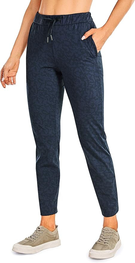 CRZ YOGA Women's Stretch Lounge Sweatpants Travel Ankle Drawstring 7/8 Athletic Track Yoga Dress ... | Amazon (US)