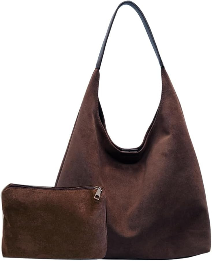 TIAASTAP Suede Bag Leather Tote Bag - Hobo Shoulder Bags Ladies Slouch Bag Work Tote Bags for Wom... | Amazon (UK)
