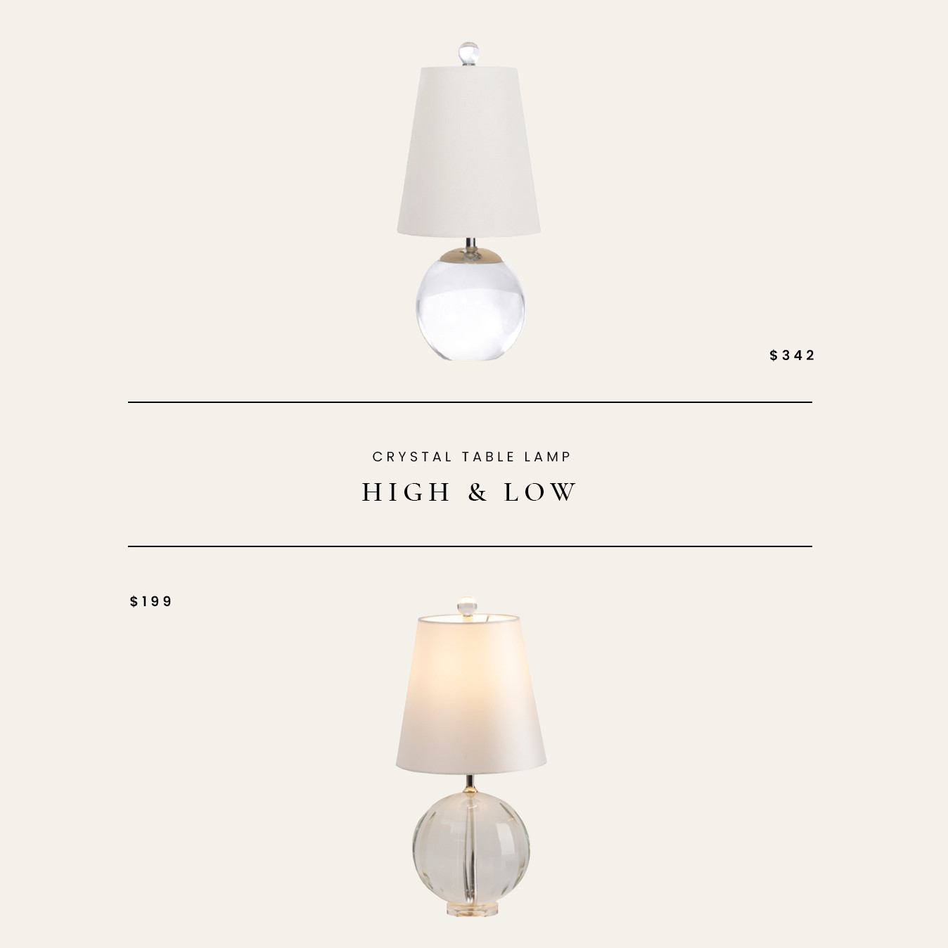 High / Low : Crystal Table Lamp 

 

#LTKHome