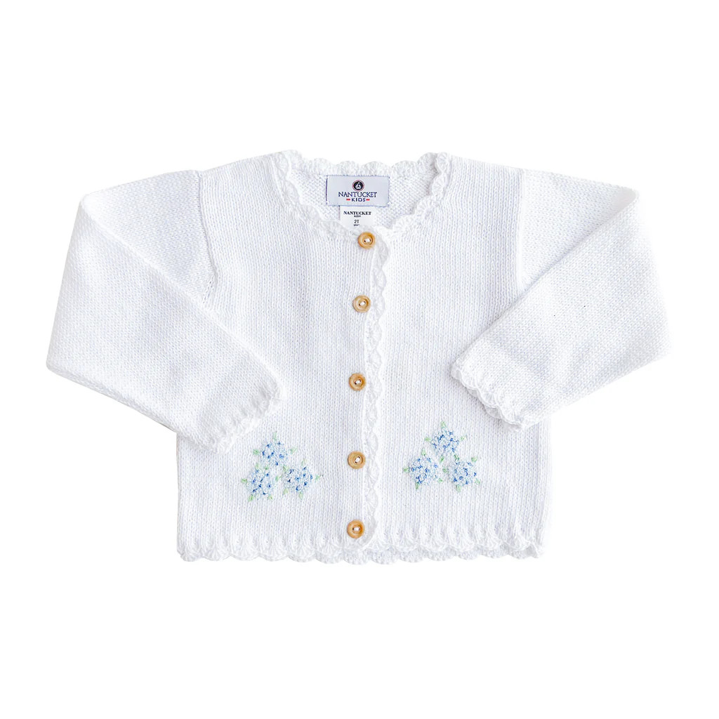 Hydrangeas in Bloom Pima French Knot Cardigan | NANTUCKET KIDS