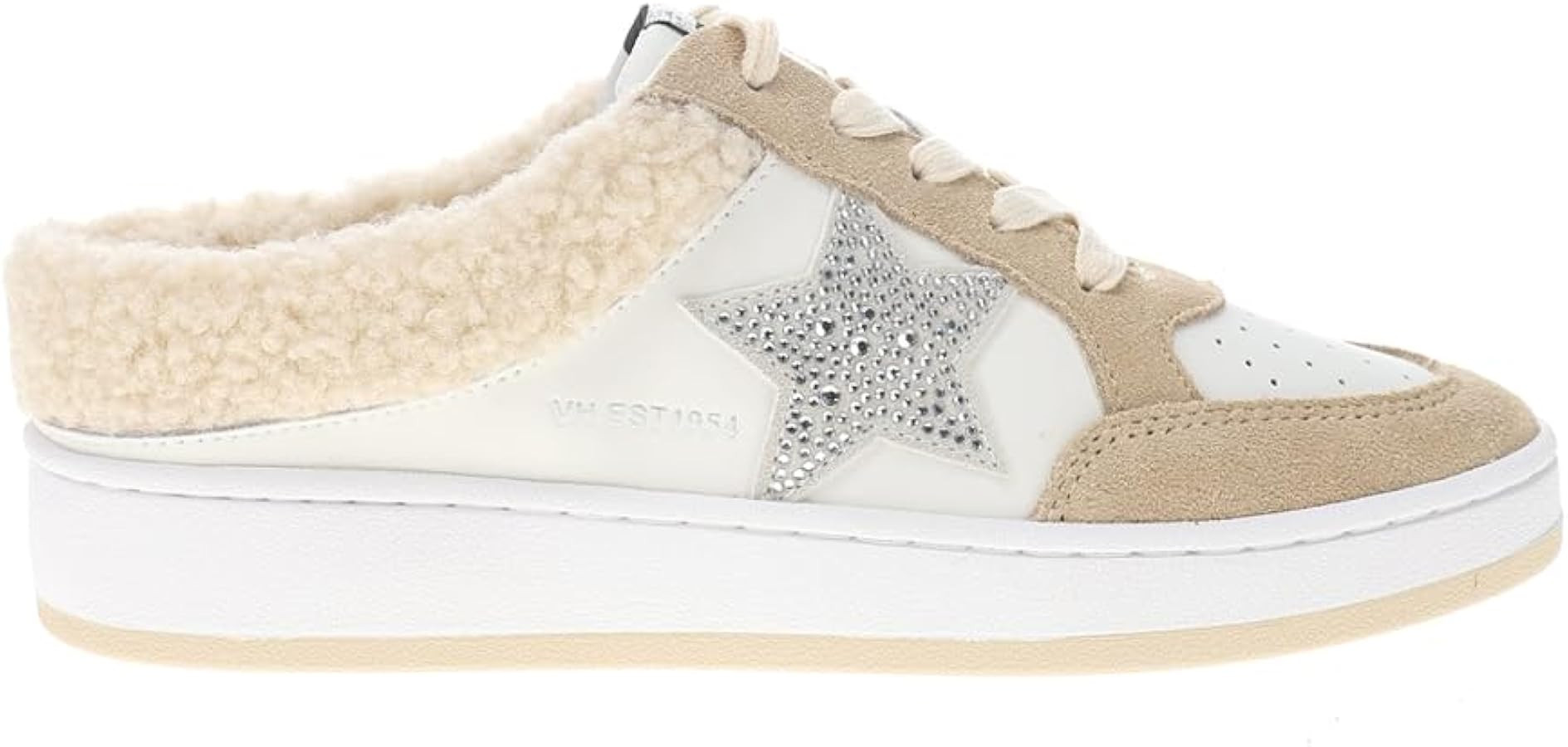 VINTAGE HAVANA Womens Baller Perforated Rhinestone Slip On Sneakers Shoes Casual - Beige, Off Whi... | Amazon (US)