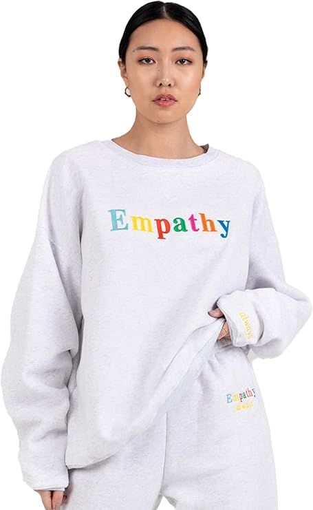The Mayfair Group Women's Empathy Always Grey Crewneck Soft Sweatshirt | Amazon (US)