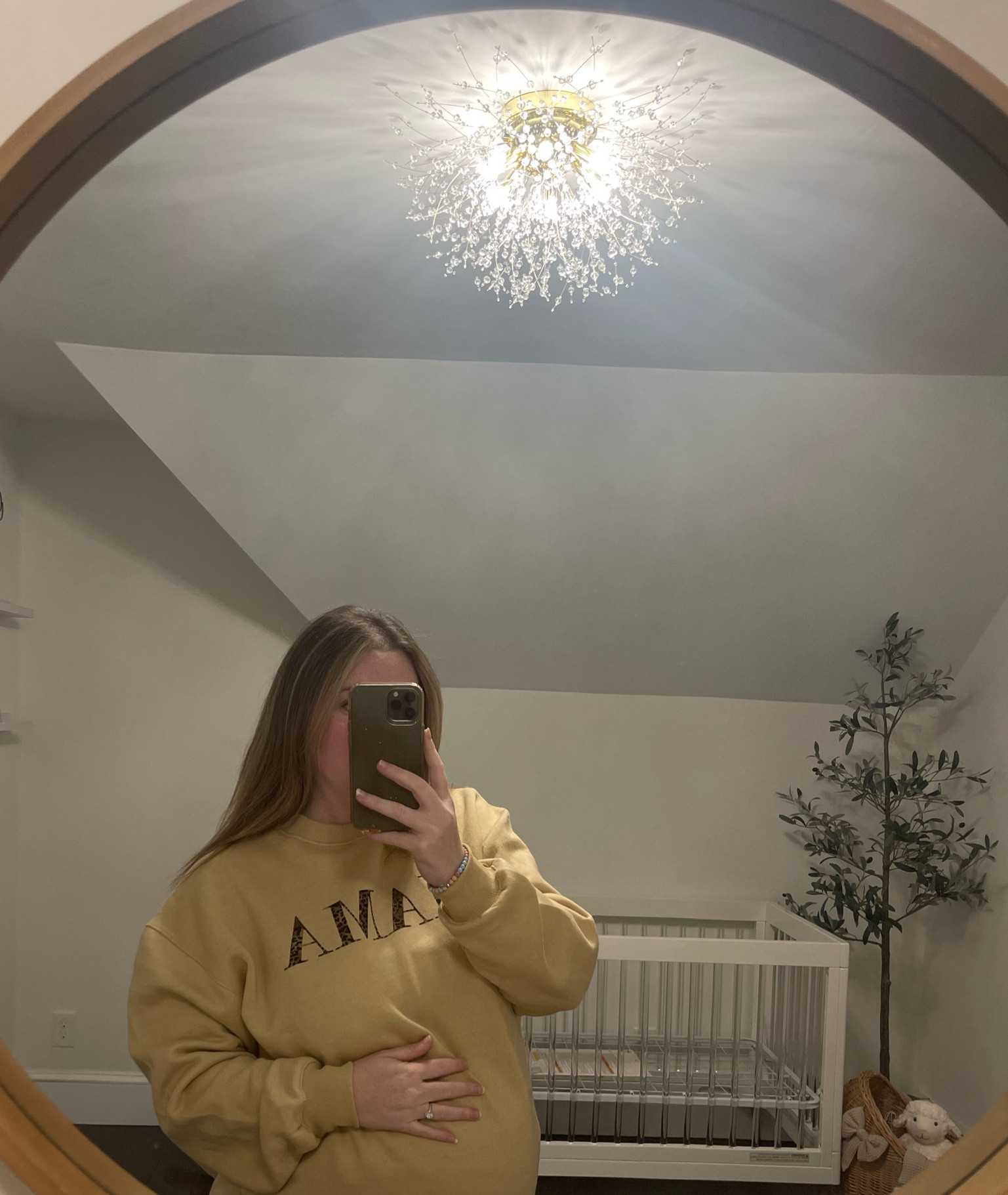 Nursery progress 🤍

Nursery light fixture, modern nursery, acrylic crib, olive tree, doll pram, bump friendly, mama sweatshirt 

#LTKkids #LTKbump #LTKhome