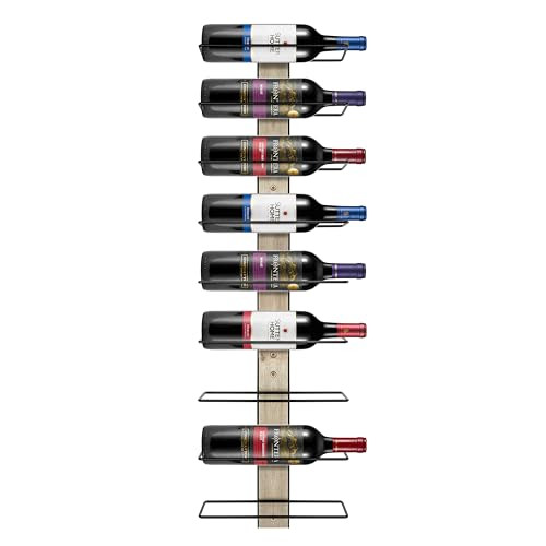 Sorbus Wall Mounted Wine Rack for 9 Wine Bottles - Wood Wine Rack Wall Mounted for Wine Bottles, Liquor, Champagne - Decorative Wood Wine Racks for Home Bar, Kitchen, Dining Room Wall Wine Bottle | Amazon (US)