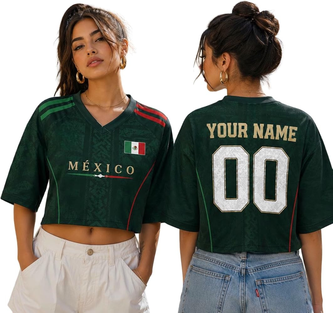 V-DECORPARKS Custom Soccer Crop Top Personalized Women Soccer Jersey, Football Shirt for Women Cr... | Amazon (US)