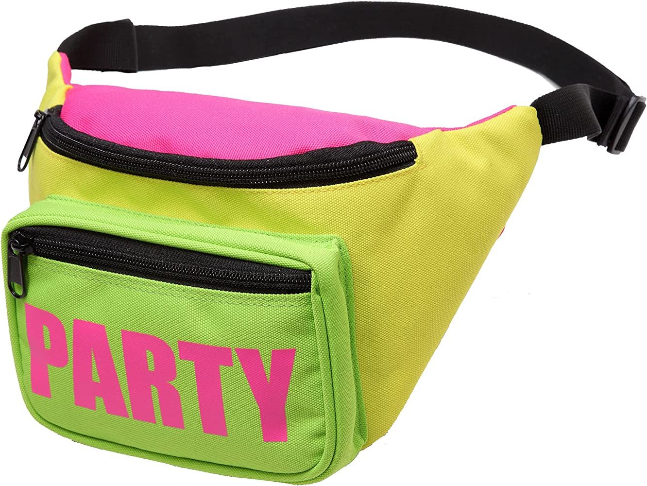 MIAIULIA 80s Neon Waist Fanny Pack for 80s Costumes,Festival Travel Party (onesize, yellow+Fluore... | Amazon (US)