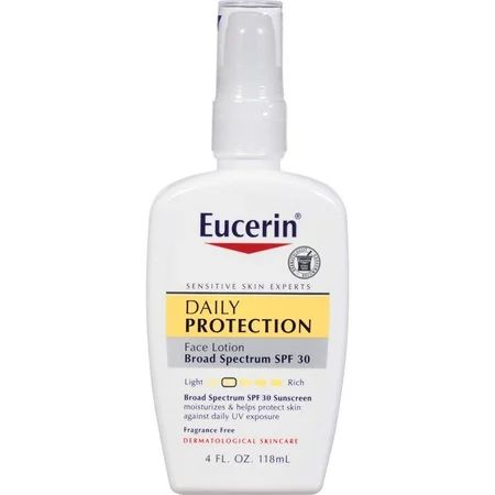 Eucerin Daily Protection Face Lotion - Broad Spectrum SPF 30 - Moisturizes and Protects Sensitive, D | Walmart (US)