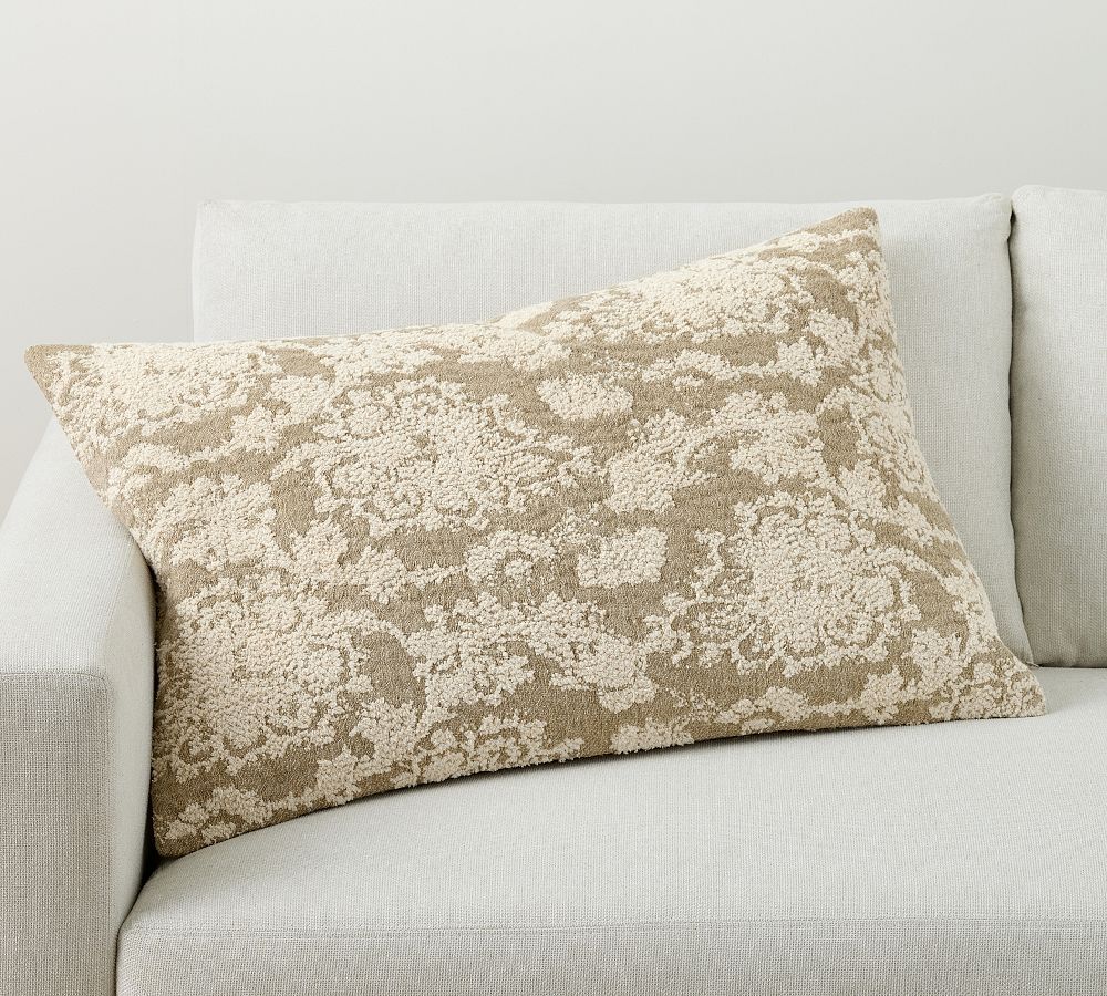 Josephine Damask Lumbar Pillow | Pottery Barn (US)