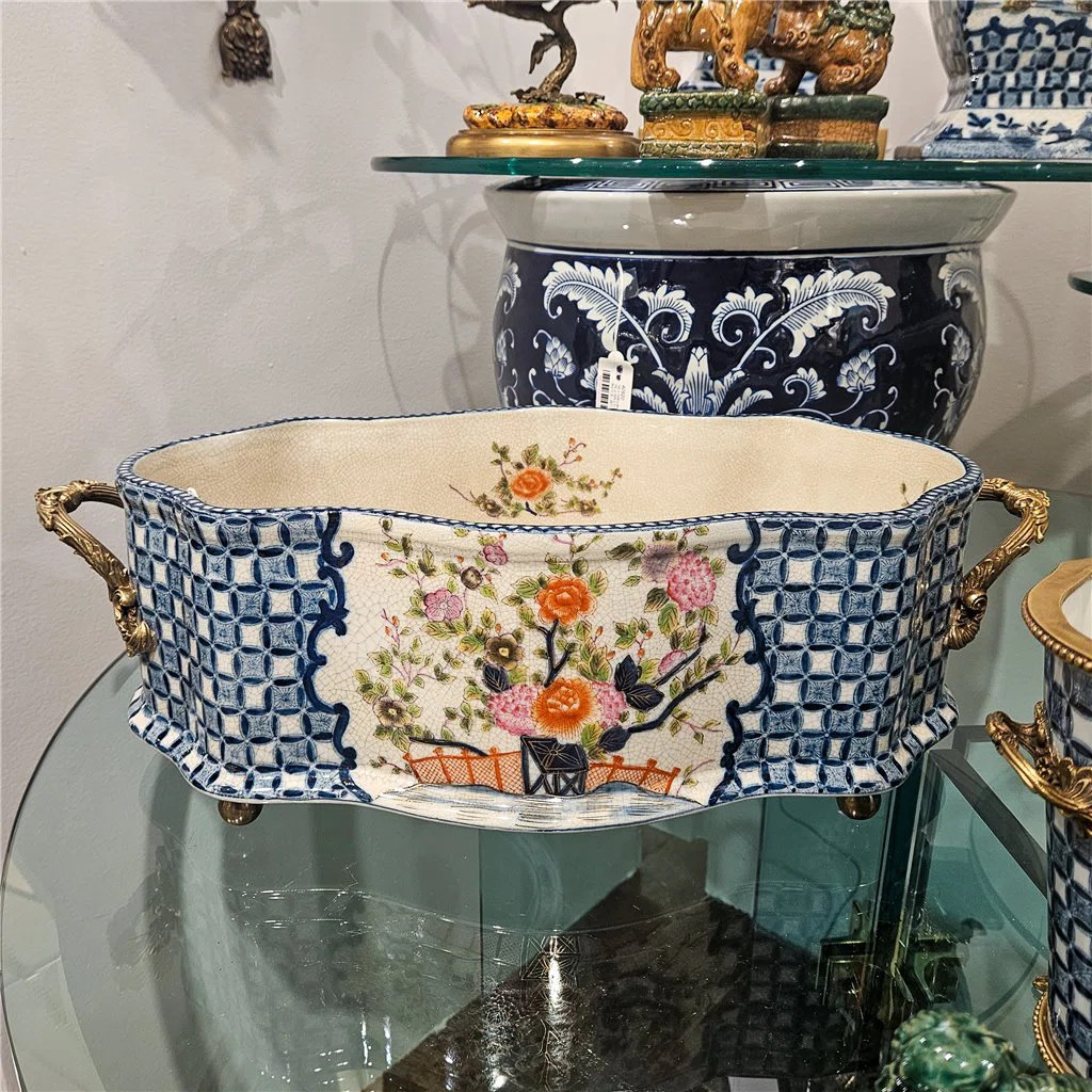 Garden Trellis Oblong Scalloped Porcelain Basin | Perigold