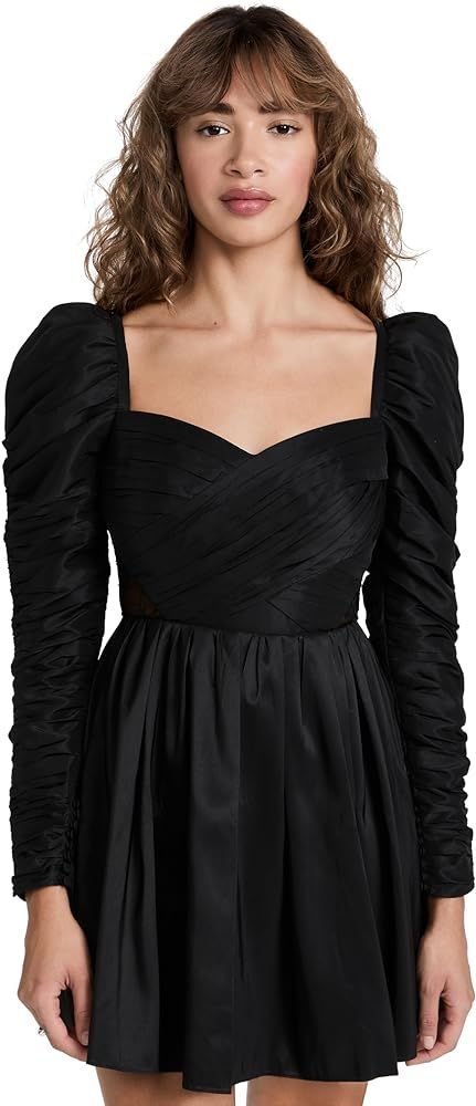 Self Portrait Women's Black Taffeta Mini Dress | Amazon (US)