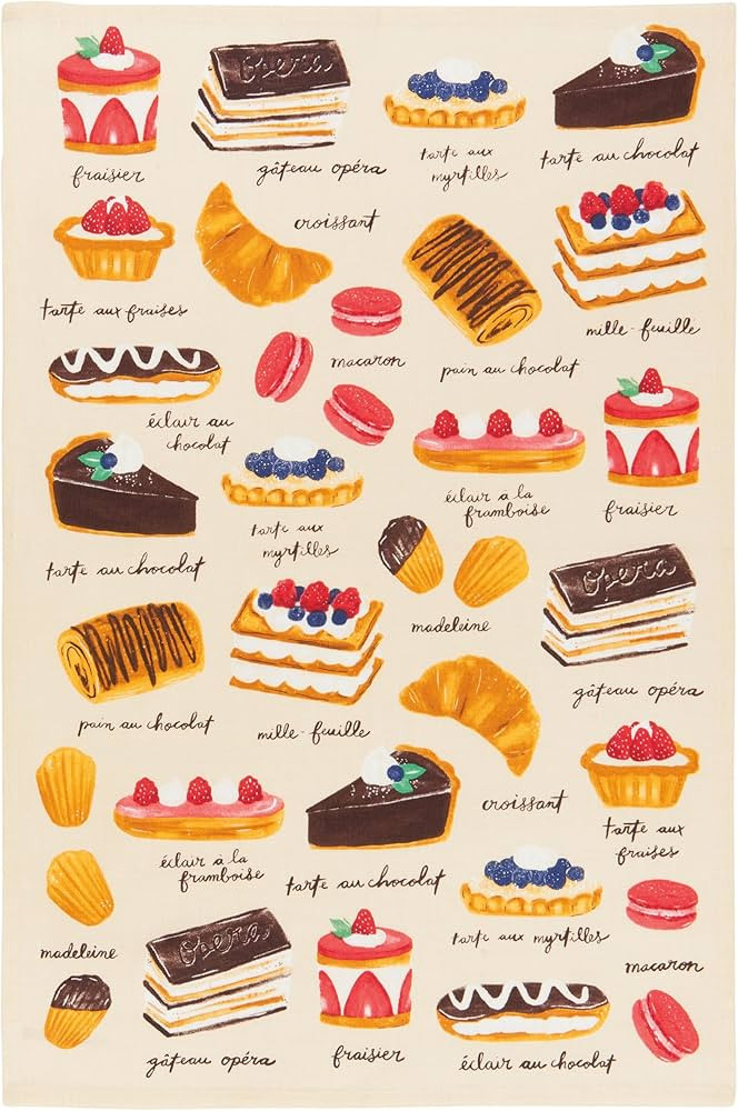 Now Designs Patisserie Printed Kitchen Towel, 18x28 inches | Amazon (US)