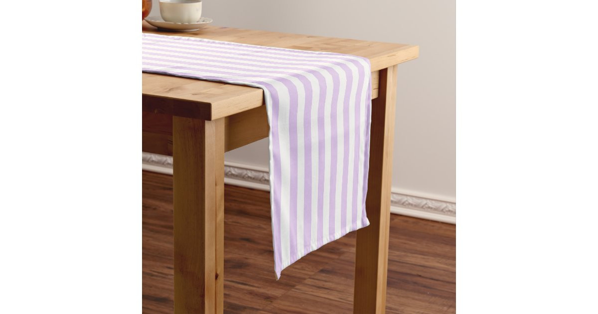 Vintage Lavender & White Stripes Striped Short Table Runner | Zazzle | Zazzle