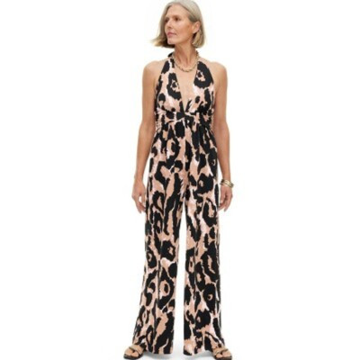 Diane Von Furstenberg DVF Target Women's Halter Leopard Jersey Jumpsuit XS - NEW  | eBay | eBay US