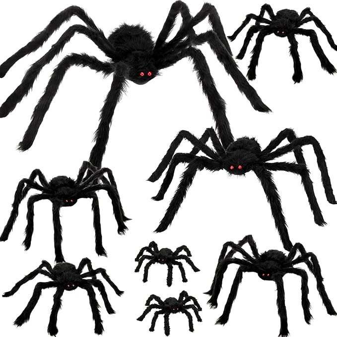 Colovis Spider Decorations, 8PCS Giant Spiders Outdoor Halloween Decorations, Realistic Large Sca... | Amazon (US)
