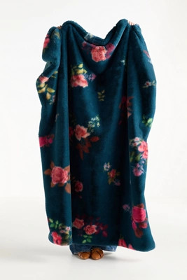Maeve Printed Faux Fur Throw Blanket | Anthropologie (US)