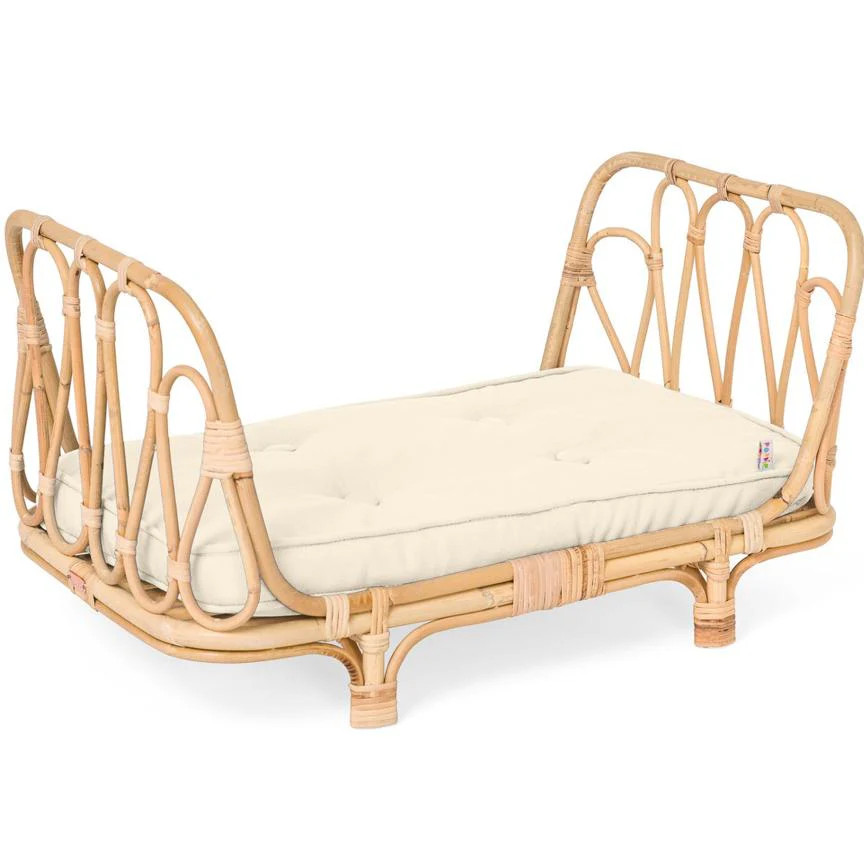 Poppie Rattan Doll Daybed, White | Shop Sweet Lulu