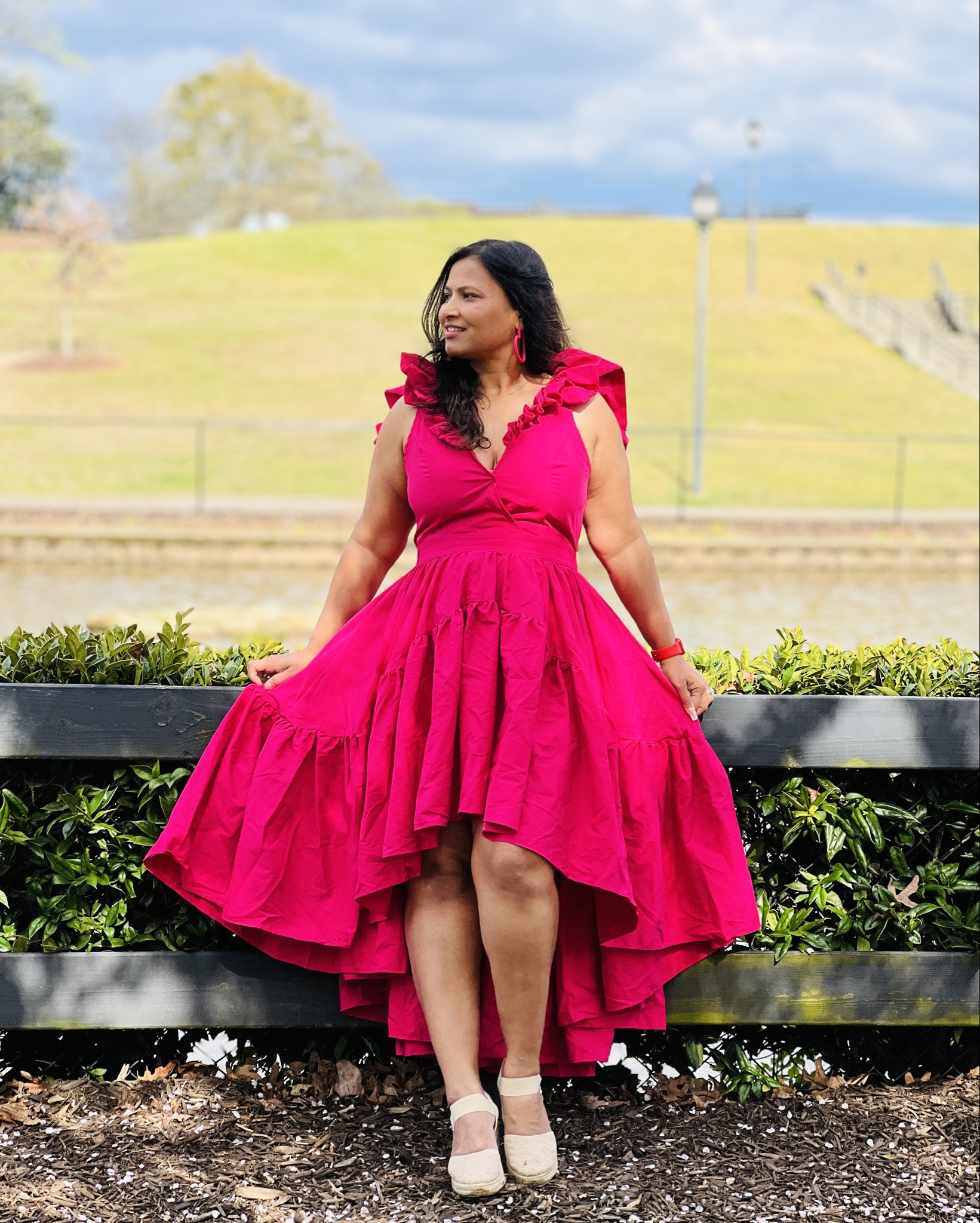 SHEIN Haute  Ruffle High Low Hem Tie Back Dress	

#LTKwedding #LTKparties #LTKsalealert