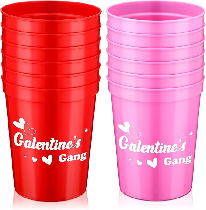 24 Pcs Galentine's Day Decorations Galentine's Day Cups 16oz Female Friend Reusable Valentines Cu... | Amazon (US)