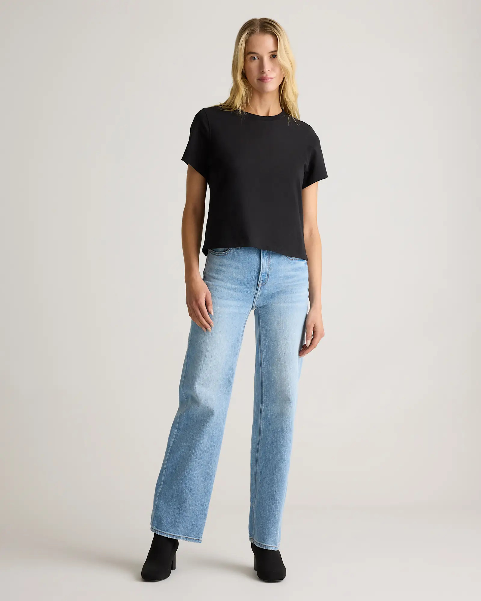 100% Organic Cotton Boxy Crewneck Tee | Quince