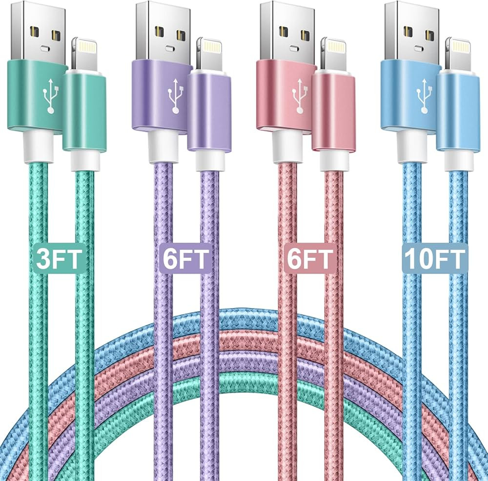iPhone Charger Cord 4Pack【3FT/6FT/6FT/10FT】MFi Certified Lightning Cable Fast Charging Cord N... | Amazon (CA)