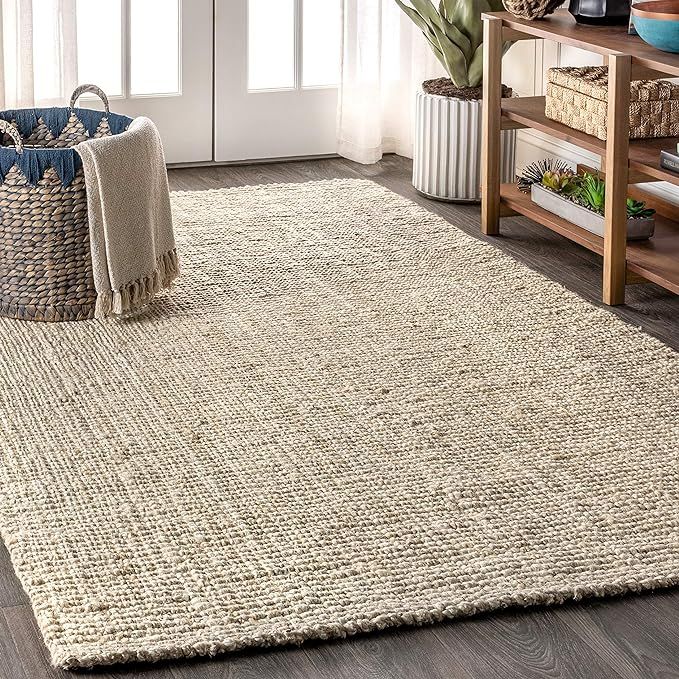 JONATHAN Y NRF102B-8 Pata Hand Woven Chunky Jute Indoor Area Rug Bohemian Farmhouse Easy Cleaning... | Amazon (US)