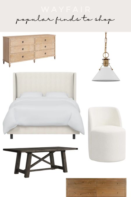 Wayfair Top Sellers | Wayfair Way—Dale sale this weekend! Wayfair’s largest sale of the year this weekend! Neutral home, neutral home interior, neutral bedroom furniture, neutral home aesthetic, transitional design, transitional interior, Victoria six drawer dresser, Celine dresser, farmhouse dining table, Tilly bed, Hanson bed, joss & main bed, upholstered bed, wingback bed, wayfair top sellers 

#LTKsalealert #LTKhome