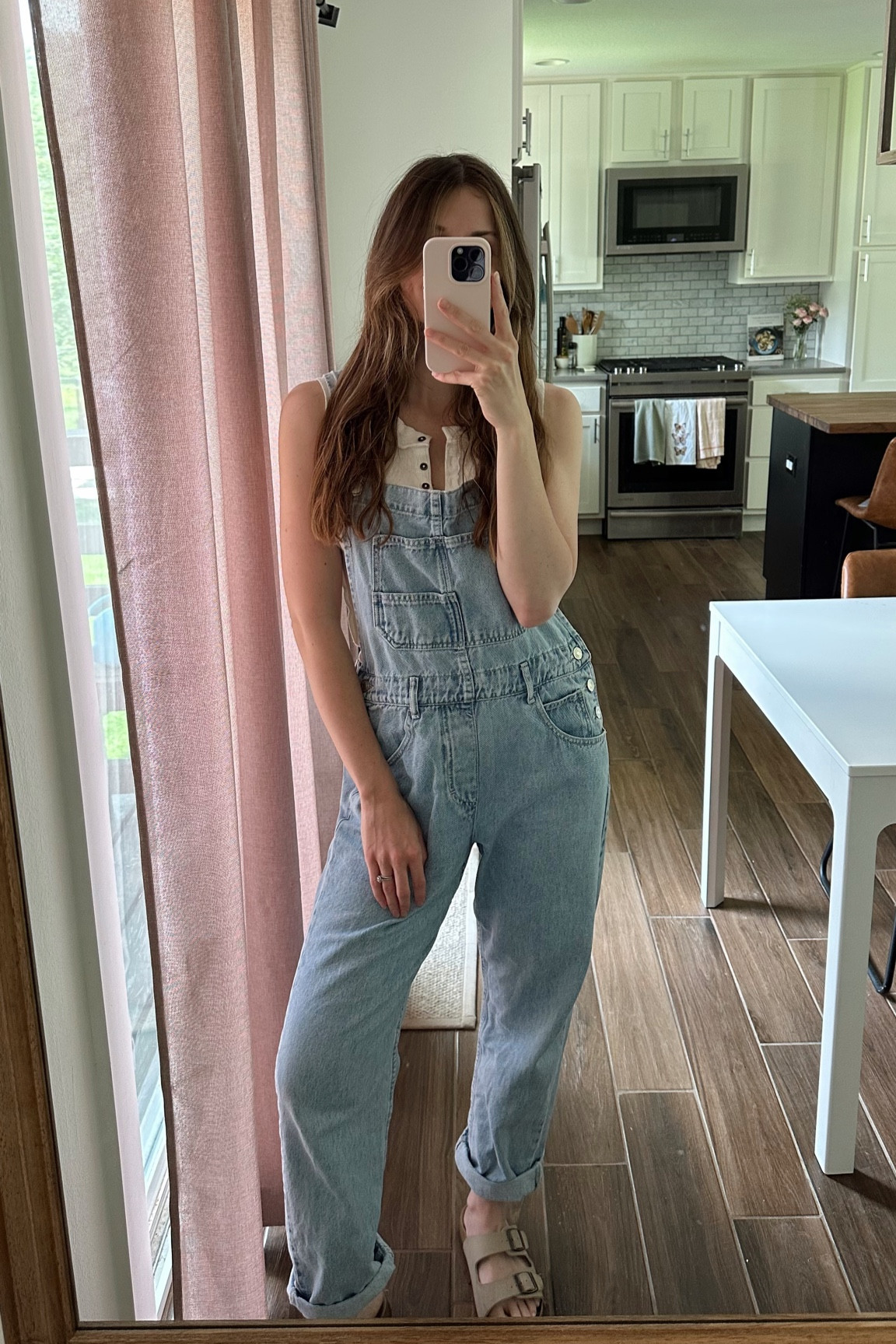 wearing a small in Henley tank and overalls, could size down for a slimmer fit! this wash just restocked 

Spring outfit, summer outfit, nursing friendly 

#LTKSeasonal #LTKFindsUnder100